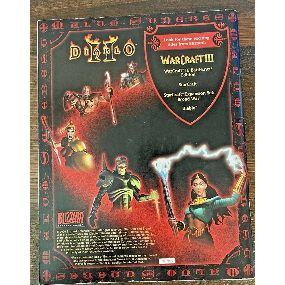 Vintage Diablo 2 PC Big Box Game Manual Book Only Blizzard Entertainment 2000